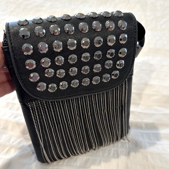 Black studded crossbody bag - Picture 3 of 9